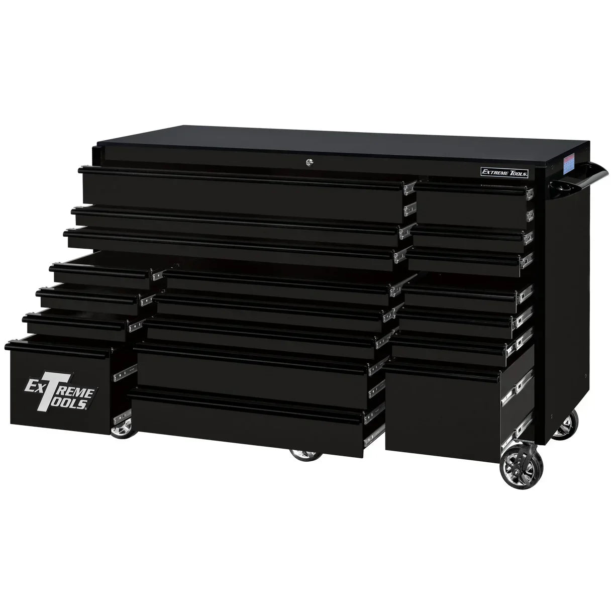 Extreme Tools RX250 Series 72-in x 30-in Roller Cabinet 19-Drawer 250 lb Drawer Slides
