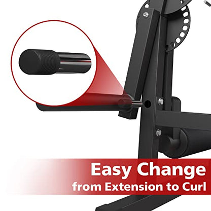GMWD Leg Extension Machine and Curl, Lower Body Special Leg Machine, Adjustable Leg Exercise Bench