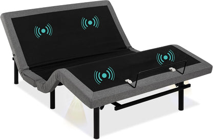 Best Choice Products Ergonomic Twin XL Size Adjustable Bed Frame, Electric Base w/Wireless Remote Control, Nightlight, Massager, 2 USB Ports