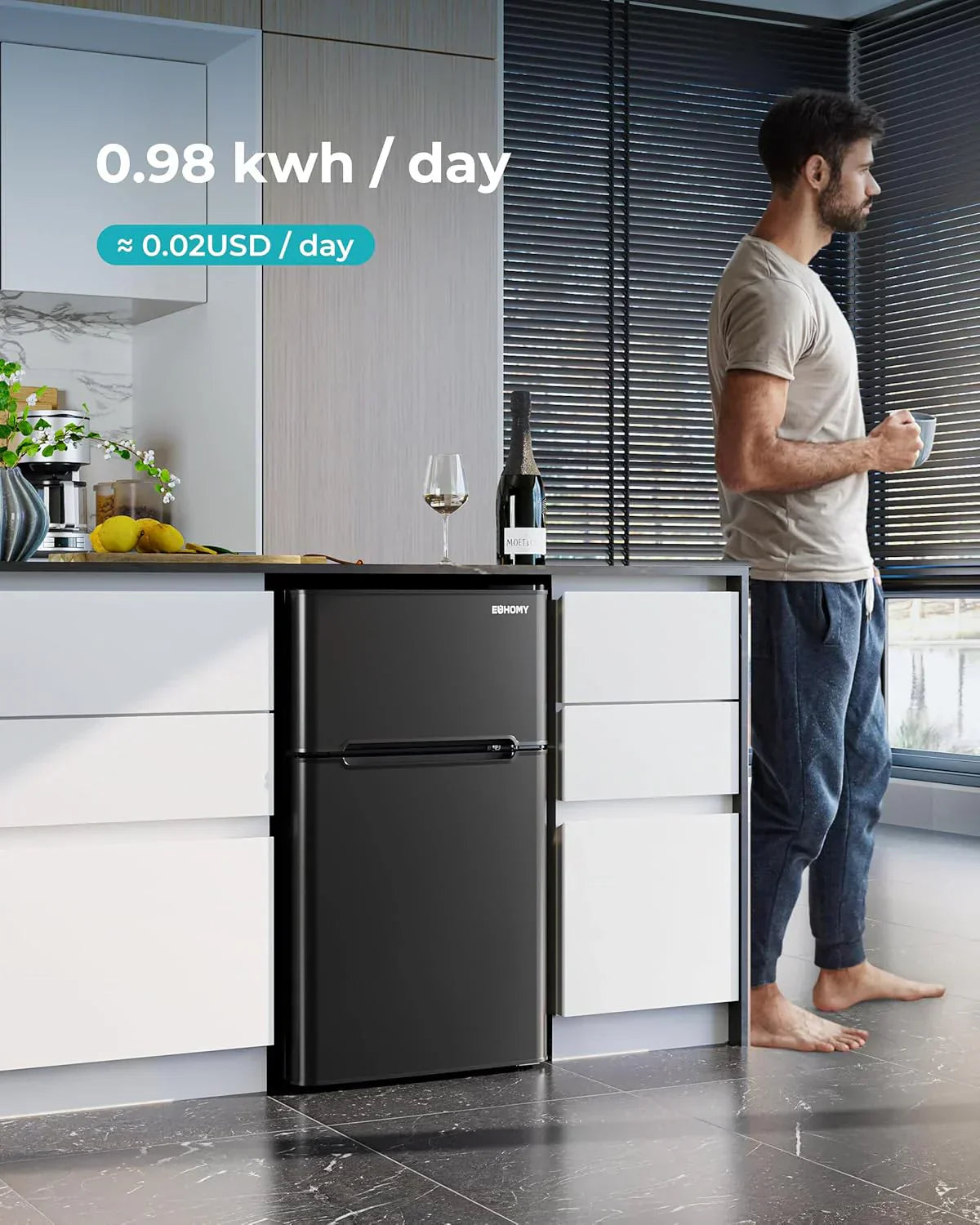 3.2 Cu.Ft Mini Fridge with Freezer �� 2-Door Compact Refrigerator for Bedroom, Dorm, Office or Apartment, Silver3.2 Cu.Ft Mini Fridge with Freezer �� 2-Door Compact Refrigerator for Bedroom, Dorm, Office or Apartment, Silver