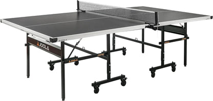 Inside Professional MDF Indoor Ping Pong Table with Quick Clamp Table Tennis Net and Post Set - 10 Minute Easy Assembly - Tournament Quality - Foldable with Single Player Playback Mode